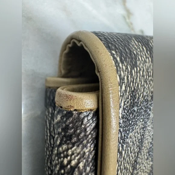 Yves Saint Laurent YSL Vintage Giraffe Print Flap Clutch Bag